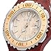 GBlife Bewell ZS-100BL Handmade Wooden Women Quartz Watch Metal Case Retro Wrist Watch (ZEBRAWOOD)