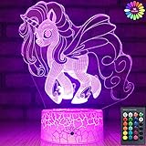Longxu Unicorn Gifts 3D Night Lights for Kids with Remote & Smart Touch 7 Colors + 16 Colors Changing Dimmable Unicorn Toys 1 2 3 4 5 6 7 8 Year Old Girl Gifts (Beautiful Unicorn)