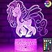 Longxu Unicorn Gifts 3D Night Lights for Kids with Remote & Smart Touch 7 Colors + 16 Colors Changing Dimmable Unicorn Toys 1 2 3 4 5 6 7 8 Year Old Girl Gifts (Beautiful Unicorn)