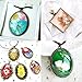 Glarks 48-Pieces Oval and Square Pendant Trays with Glass Cabochon Dome Tiles Clear Cameo for Crafting DIY Jewelry Making, 24 Sets