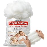Welacer Added Cotton Polyfill Stuffing, 1.1lb/17.6oz Extra Soft Pillow Stuffing, Fluffy Fiber Fill for Cushions, Stuffed Animals, Crochet Toys, Crafts &amp; Cloud Decor