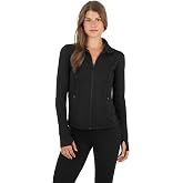 90 Degree By Reflex Full Zip Running Track Jacket Lightweight Athletic Slim Fit Jacket with Thumbholes