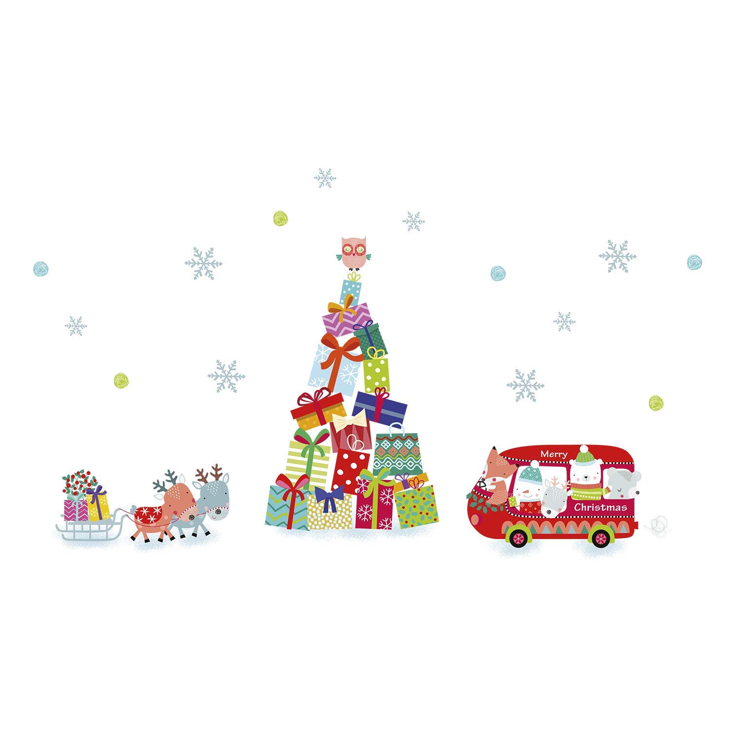 WALPLUS Wall Stickers, Christmas Decorations, Mixed, One Size