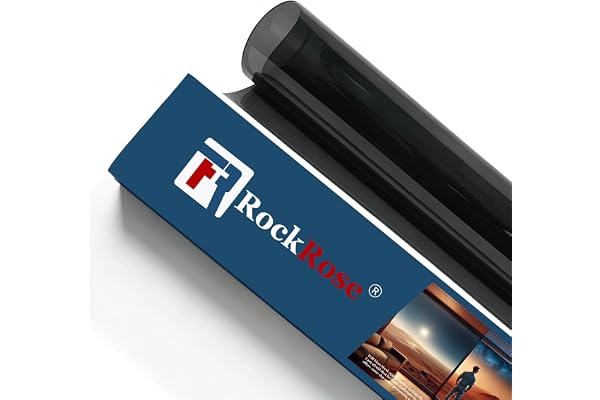 RockRose 5% Premium Carbon Car Window Tint 0.5 M X 3 M 2PLY Charcoal Privacy Film Heat, UV, and IRR Block Tint for Cars or Bu