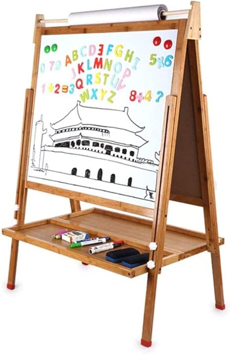 Amazon Co Jp 子供の竹製図板 両面マグネット折りたたみ折りたたみホワイトボード子どもの描画ボードイーゼル ホワイトボードペンで ホワイトボードを書きます ホーム キッチン