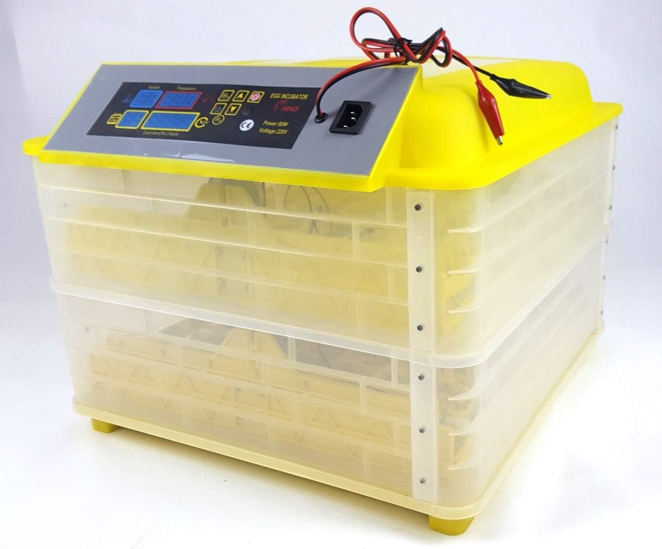 GENEGRIC RAVI201820-96 Egg Incubator Fully Automatic Digital LED Turning Eggs Hatching Machine (Yellow)