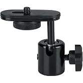 Gator Frameworks Camera Mount Mic Stand Adapter with Ball-and-Socket Head Fits Standard 1/4-20 Camera Threads (GFW-MIC-Camera-MT)