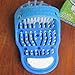New Hot Plastic Bath Shoe Pumice Stone Foot Scrubber Shower Brush Massager Slippers Blue 28x14x10CM High Quality