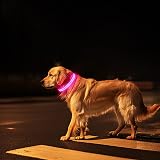 PcEoTllar Light Up Dog Collar Rechargeable Waterproof Pink Size S view 2