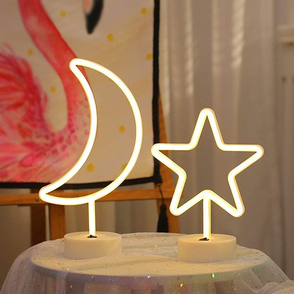 ENUOLI Star Neon Signs, Battery/USB Powered LED Neon Light with Stand, Warm White Star Table Lamp for Room Bedroom, Office - Image 4