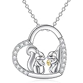 KQF Panda/Horse/Deer/Polar Bear/Owl/Sloth/Hippo/Frog/Sea Lion/Turtle Necklace Sterling Silver Animal Pendant Necklace Jewelry Gifts for Women Girls