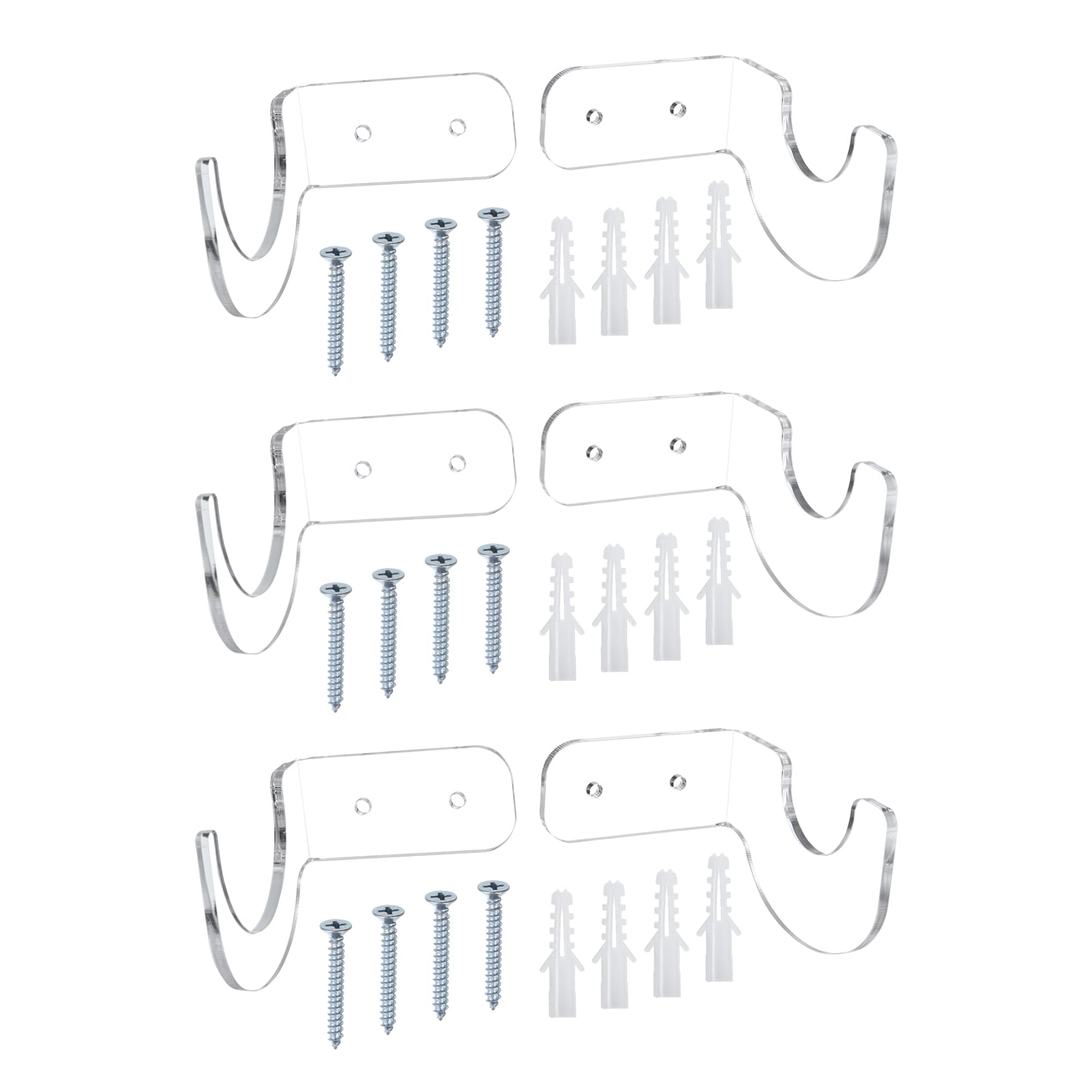 PATIKIL 2.4x3x2 Light Saber Stand Wall Mount, 3 Pairs Acrylic Light Sword Display Holder Baseball Bats Rack with Screws for Home Store, Clear