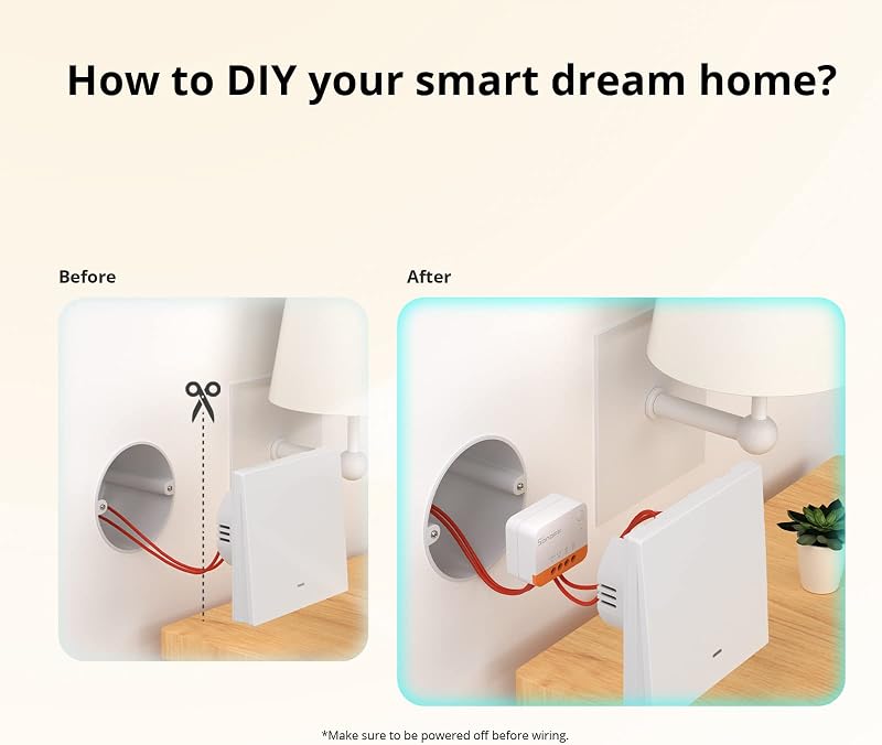ZBMINIL2 Interruttore Zigbee, 4 Pezzi, Senza Neutro, 2 Vie