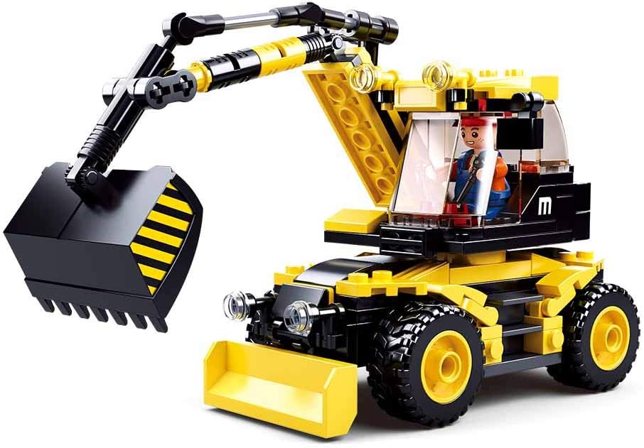 Sluban Town - Excavator 2 into1 196 Pieces, Mehrfarbig, 16 cm (L) x 10 cm (W) x 10 cm (H)