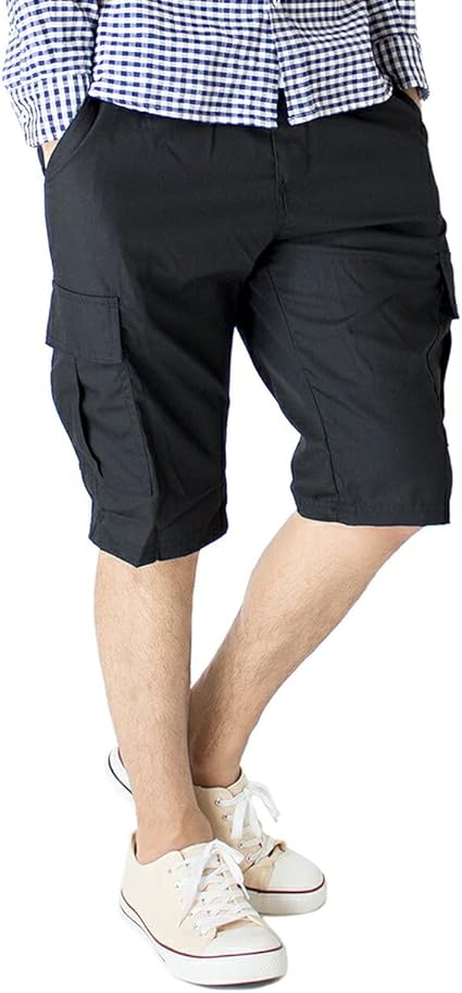 Amazon ジェネレス 膝丈タイプ ハーフパンツ ひざ下 カーゴパンツ 7分丈 スポーツ 太め メンズ ショートパンツ 通販