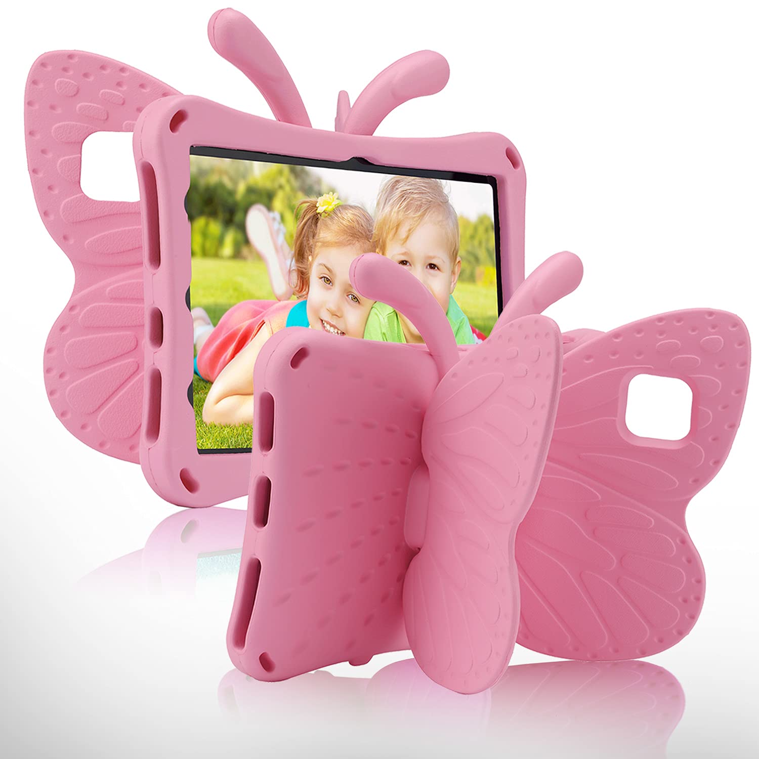 Photo 1 of iPad 11th 10th Generation Case Kids,iPad 10 11 inch 2022 2025 A16 Butterfly Case with Kickstand Light EVA Full Boby Drop Protective Rugged Shockproof Kid-Proof Kids Tablet Cover for Girl Kid (Pink)