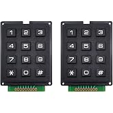 SazkJere 2PCS 3x4 Matrix Keypad 12 Keyboard Module External Keypad Board for Microcontroller (3x4 Key)