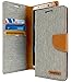 GOOSPERY Canvas Wallet for Samsung Galaxy S8 Case (2017) Denim Stand Flip Cover - Grey