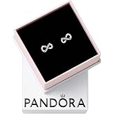 PANDORA Sparkling Infinity Stud Earrings | Sterling Silver &amp; Cubic Zirconia, Jewelry for Women with Gift Box