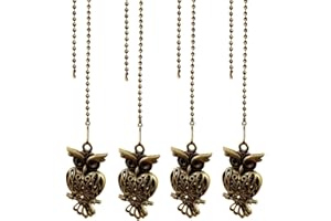 QLXHBOT Owl Pull chain,Ceiling Fan Pull Chain Decorative Fan String Pulls Charm Extension 12 Inches Beaded Ball Fan Pull Chains Extender Ornament Owl-4Pcs