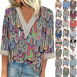 Three Quarter Sleeve Shirts Blouses for Women