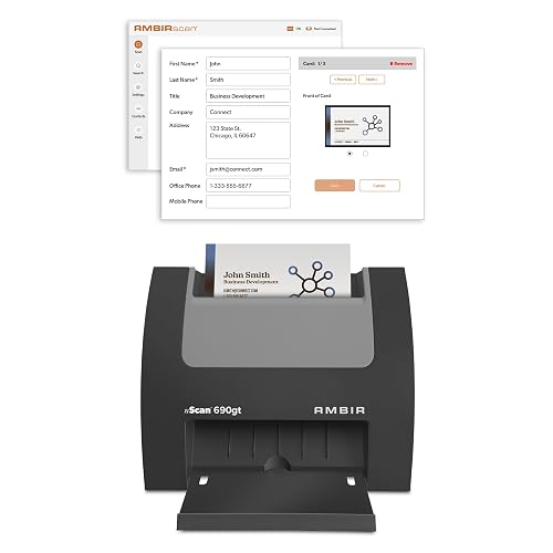 Ambirscan Ambir nScan 690gt-BCS High-Speed Vertical Card Scanner with AmbirScan ...