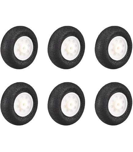 MECCANIXITY RC Airplane Wheels - 2 Inch & 3.9 Inch Diameter, Foam Rubber, Pack Of 4