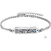 ONEFINITY Urn Bracelet for Ashes 925 Sterling Silver Abalone Shell Hummingbird/Dragonfly/Butterfly/Sunflower Cremation Jewelry for Ashes Keepsake Pendant Locket Bracelet for Women Mom