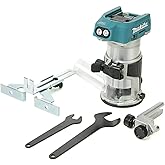 Makita 18V LXT Brushless Cordless Router with Dust Extraction, Variable Speed, Soft Start, Interchangeable Bases, Tool Only