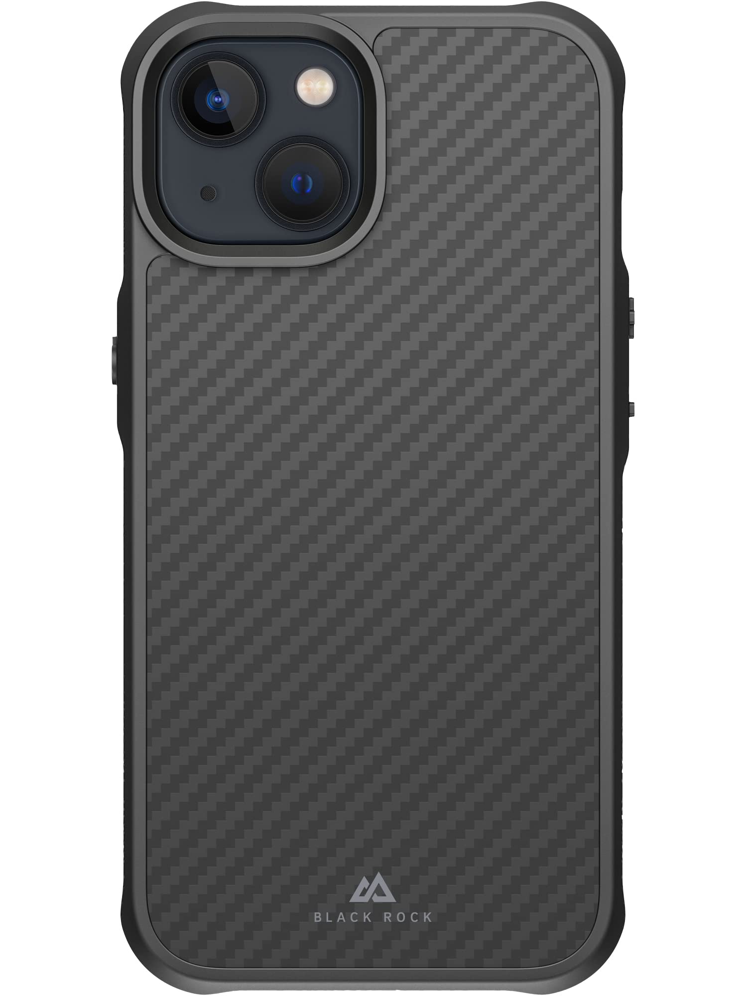 Black Rock - Carbon Case Robust Case Real Carbon Suitable for Apple iPhone 14, Fibre Cover (Carbon Black)