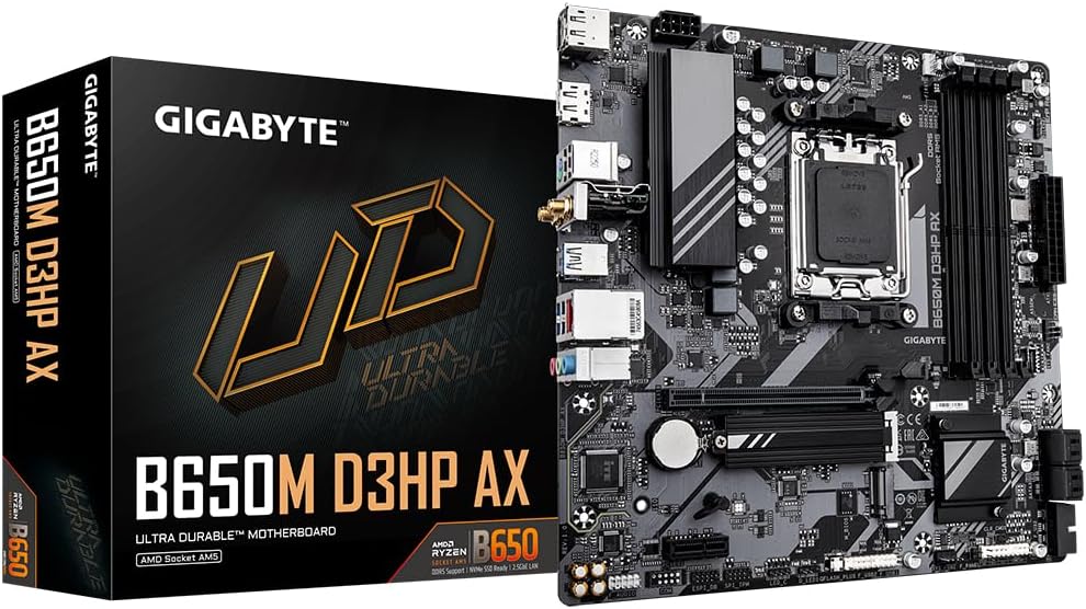 Gigabyte B650M D3HP AX Motherboard AM5 USB 3.2 Gen1 Wi-Fi 6E 2.5GbE