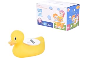Duck Baby Bath Thermometer, Instant Read Digital for Water and Room Temperature, Floating Alarm for Infant Bathtub and Swimmi