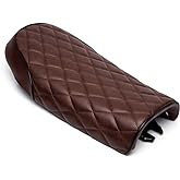 Universal Motorcycle Retro Diamond Flat Brat Style Cafe Racer Seat for CB CL Retro Yamaha SR XJ Suzuki GS (Brown)