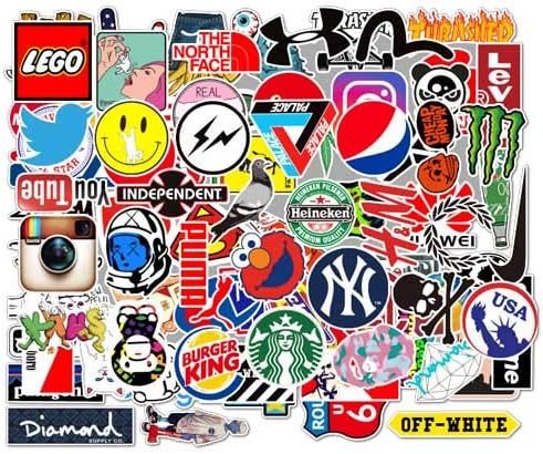KOWASO 100 Pcs Fashion Brand Cool Stickers For Laptop Stickers Motorcycle Bicycle Skateboard Luggage Decal Graffiti Patches