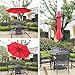 Abba Patio Sunbrella Patio Umbrella 9 Feet Outdoor Market Table Umbrella with Auto Tilt and Crank, Canvas Jockey Red