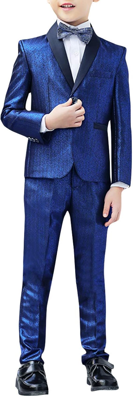 Boys Suits Weddings Prom Page Boy Suit Navy Blue Glitter Shiny Dinner