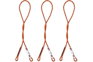 AINIKEY 8mm (5/16") Prusik Swen Eye-to-Eye Pre-Sewn 30 inch / 45 inch Climbing Utility Cord Multipurpose for Outdoor Climbing Arborist Mountaineering Rope Orange | 30 inch | Pack of 3