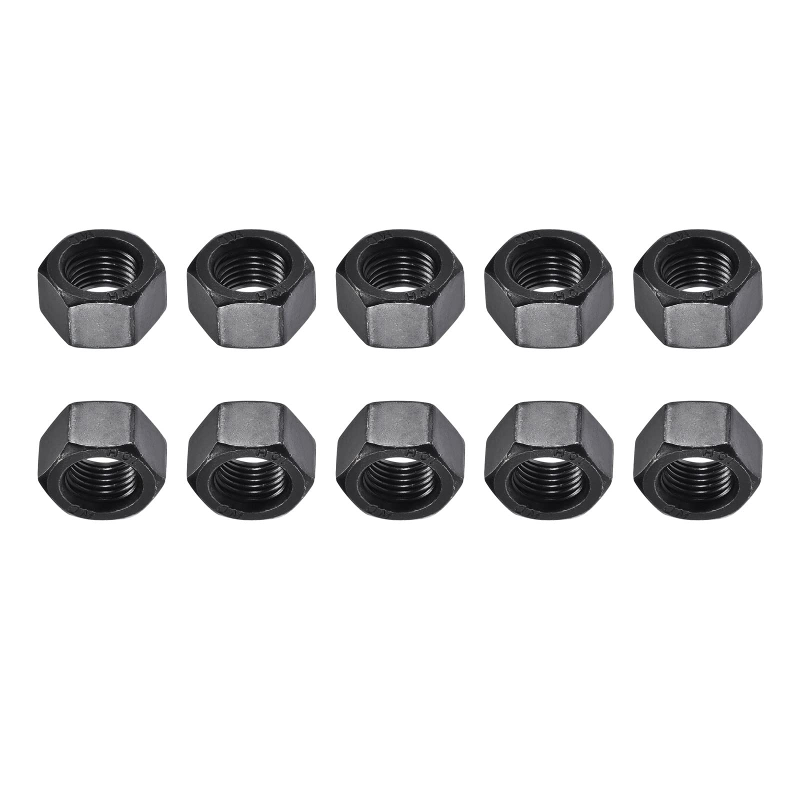 DTGN M12x1.25mm(DxP) Hex Nuts - 20Pack - Good for Home Garage Repair - Carbon Steel Oxide Coating Hexagonal Nuts - Black
