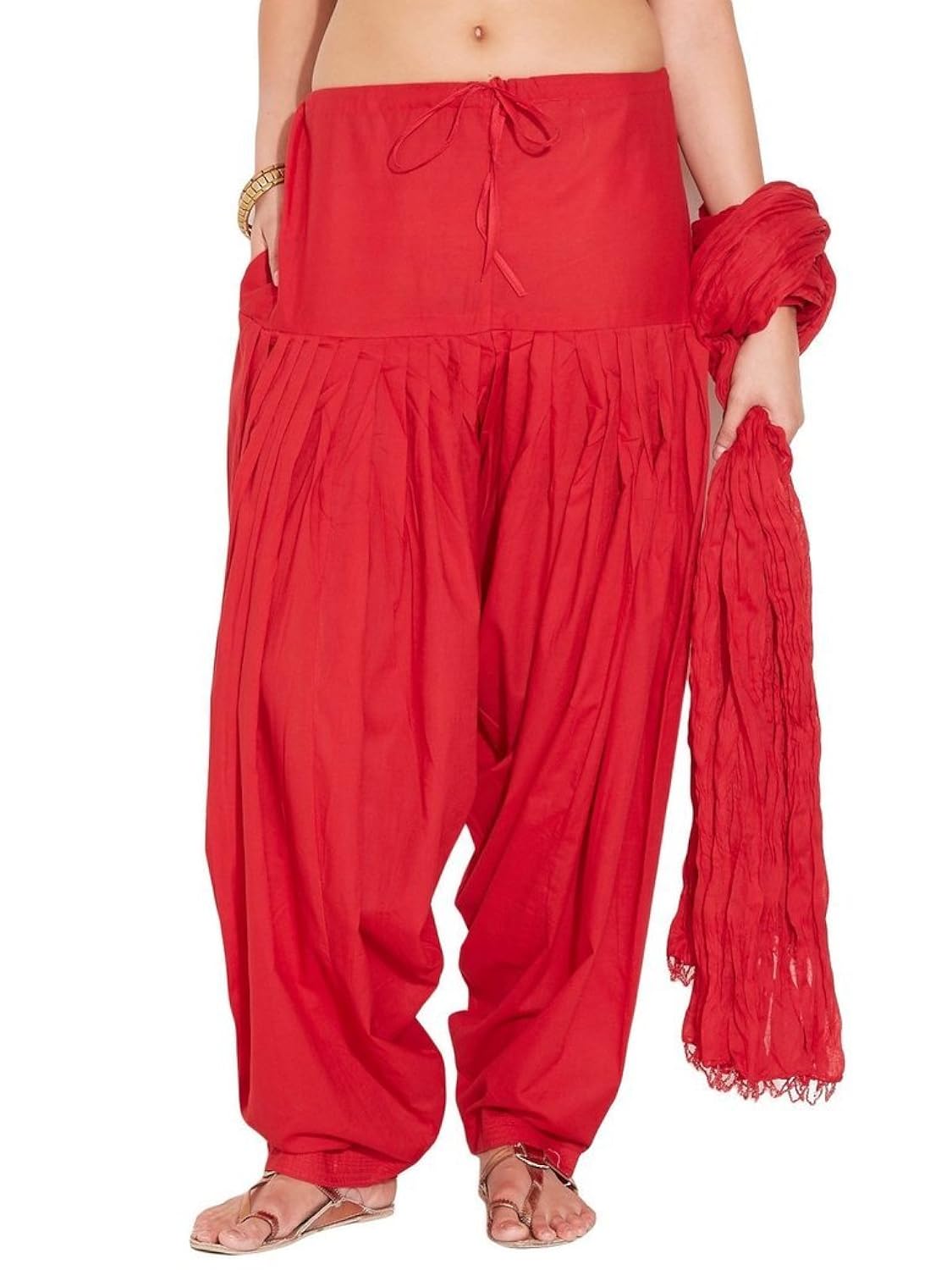 charu boutique women's cotton patiyala and dupatta set