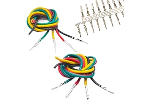 Gikfun 100Pairs 18-24AWG Male and Female Wire Pins Connectors for 4.2mm Pin Terminals Housing Jumper Wire Cable DIY Kit EK196