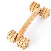 tuuli Accessories Back Massage Muscle Roller Tool Massager for Neck Shoulder Arms Legs Body Wooden 7 x 3 inches