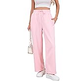 Yiyilina Wide Leg Sweatpants Women Baggy Lounge Sweat Pants with Pockets Casual High Waist Drawstring Work Athletic Joggers