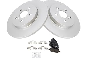 TRQ Rear Brake Pad and Rotor Set Ceramic 279mm Rotors Compatible with 2011-2017 Lexus CT200h