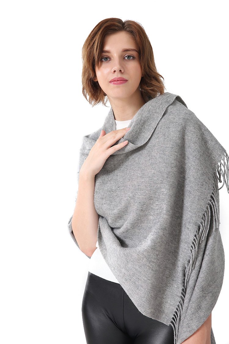 Aqueena 100% Lamb Wool Winter Wrap Shawl Oversized Scarf Aqueena 100% Lamb Wool Winter Wrap Shawl Oversized Scarf