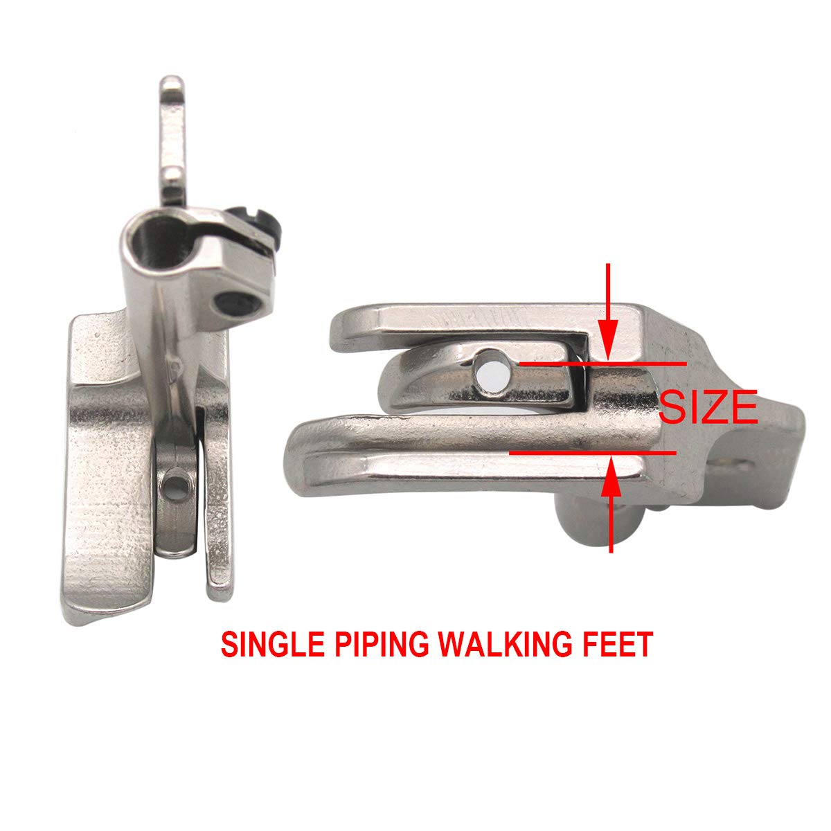 CKPSMS brand-6SET piping walking feet Compatible with/Replacement for CONSEWBrand 206RB 225 226R JUKI brand LU-562/563/1508 Single needle walking foot industrial machine(S32 1/8+3/16+1/4+5/16+3/8+1/2)