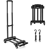 KEDSUM Folding Luggage Cart, 290LBS Portable Hand Truck with Wheels | Lightweight, Expandable Baseplate, 4 Smooth-Rolling Wheels, Compact Collapsible Design for Travel, Easy Moving and Storage