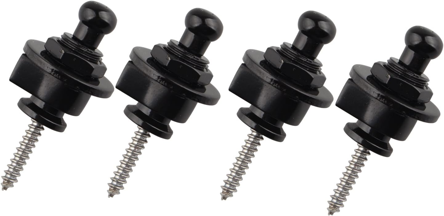4PCS Wool Copper Guitar Strap Lock Locking Pegs Pins Mushroom Shape End Button For Acoustic Classical Guitar Black