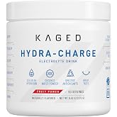 Kaged Hydration Electrolytes Powder | Fruit Punch | 60 Servings | Hydra-Charge Sports Drink Mix, Pre, Post, Intra Workout, Low Carb, Vegan, Gluten Free, Supplements for Men &amp; Women