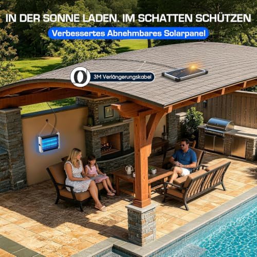 Insektenvernichter Solar Outdoor, Mückenlampe IPX5 (Weiß)