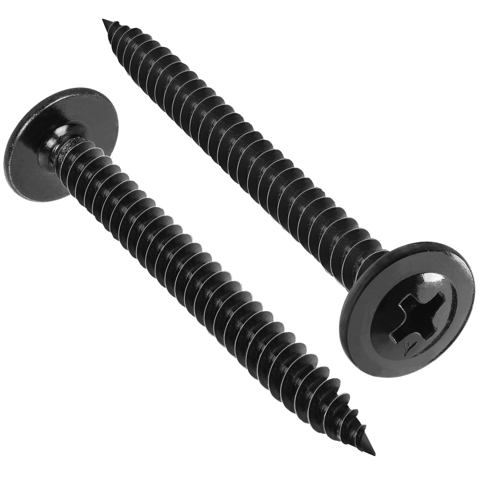 VGBUY 120Pcs #8 X 1-1/2 Inch Black Modified Truss Head Wood Screws - 410 Stainless Steel Self-Drilling - View #8